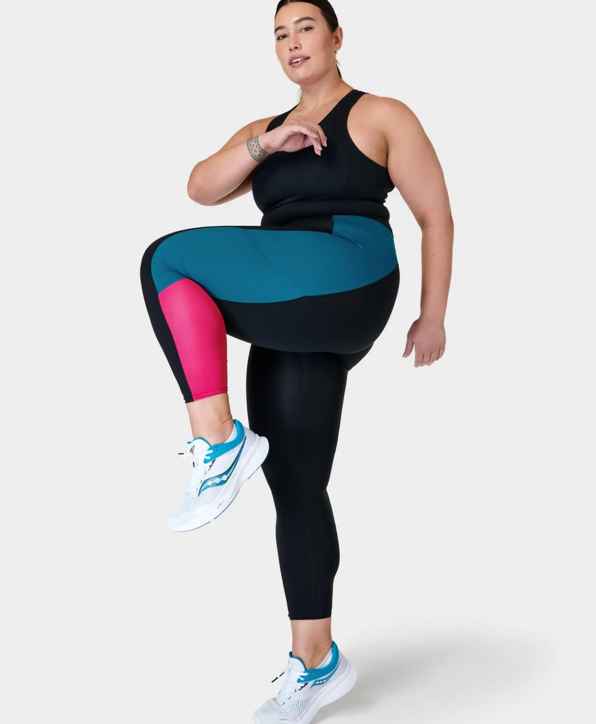 Power UltraSculpt High-Waisted 7/8 Colour Block Gym Leggings-Sweaty Betty Store