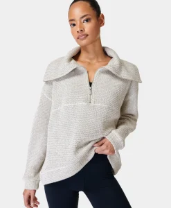 Restful Boucle Half Zip Sweatshirt-Sweaty Betty Store
